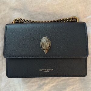 Kurt Geiger Black Crossbody Bag with Gold Chain
